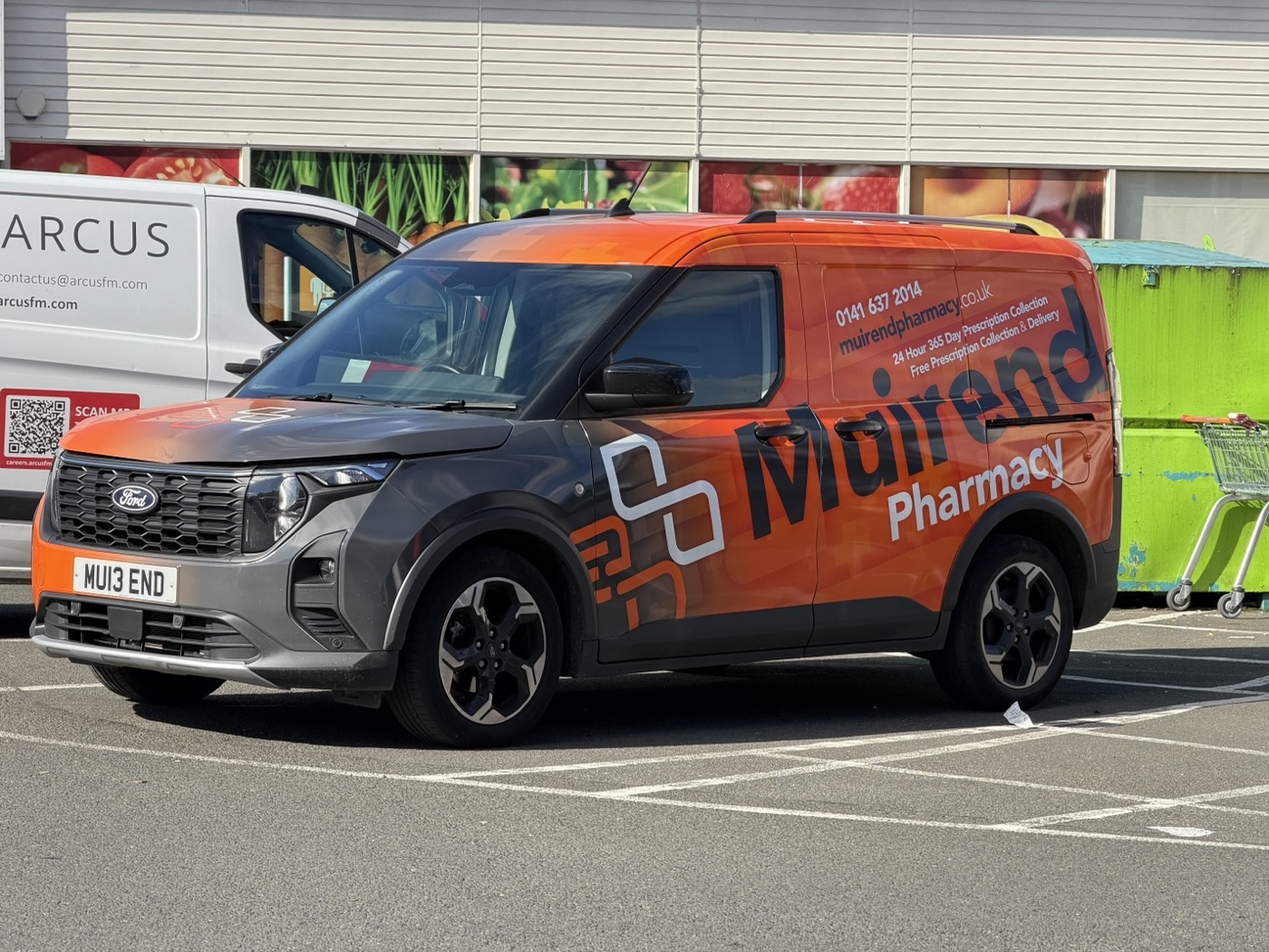 Muirend Pharmacy branded delivery van — MU13 END — serving Glasgow Southside
